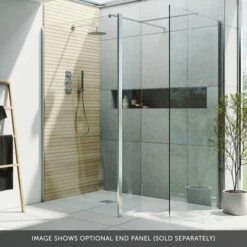 Harbour I10 10mm Easy Clean 2m Tall Wetroom Panel & Hinged Return Panel - Chrome -Drench Store harbour i10 shower two panels with return chrome banner 4