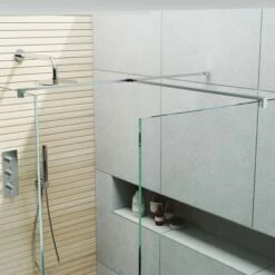 Harbour I10 10mm Easy Clean 2m Tall Wetroom 2 Panel Pack - Chrome -Drench Store harbour i10 two panel shower enclosure chrome detail