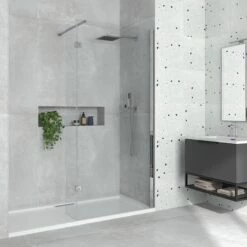 Harbour I8 8mm 2m Tall Easy Clean Wetroom Panel & Hinged Return Panel