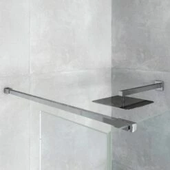 Harbour I8 8mm 2m Tall Easy Clean Wetroom Panel & Hinged Return Panel 11 Harbour I8 8mm 2m Tall Easy Clean Wetroom Panel & Hinged Return Panel -Drench Store harbour i8 8mm 2m tall easy clean wetroom panel hinged return support bar lifestyle