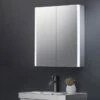 Harbour Icon Double Door LED Bathroom Mirror Cabinet With Shaver Socket - 700 X 600mm -Drench Store harbour icon led mirrored cabinet 700 600