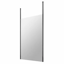 Vellamo City 8mm Matt Black Easy Clean Walk In Panel & Two Ceiling Posts -Drench Store harbour status 8mm matt black wetroom screen ceiling posts 1200mm cutout
