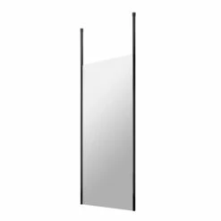 Vellamo City 8mm Matt Black Easy Clean Walk In Panel & Two Ceiling Posts -Drench Store harbour status 8mm matt black wetroom screen ceiling posts 700mm 800mm cutout