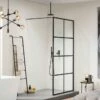 Soho Matt Black Framed Easy Clean 8mm Walk In Double Shower Panel -Drench Store harbour status 8mm walk in double shower panel