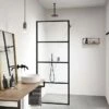 Soho Matt Black Framed Easy Clean 8mm Walk In Single Shower Panel -Drench Store harbour status 8mm walk in single shower panel