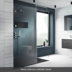 Vellamo City 8mm Matt Black Easy Clean Walk In 2 Panel Pack 17 Vellamo City 8mm Matt Black Easy Clean Walk In 2 Panel Pack -Drench Store harbour status 8mm wetroom screen 2 panel pack lifestyle overlay