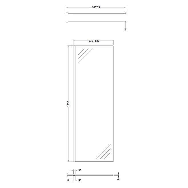 Vellamo City 8mm Matt Black Easy Clean Walk In 2 Panel Pack 9 Vellamo City 8mm Matt Black Easy Clean Walk In 2 Panel Pack - Image 7