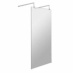 Harbour Alchemy 8mm Easy Clean Freestanding Walk In Panel & Two Support Arms -Drench Store harbour status 8mm wetroom screen two support arms 900mm 1000mm cutout
