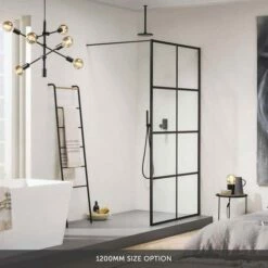 Soho Matt Black Framed Easy Clean 8mm Walk In Double Shower Panel 11 Soho Matt Black Framed Easy Clean 8mm Walk In Double Shower Panel -Drench Store harbour status matt black easy clean 1200mm option