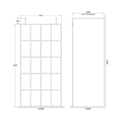 Vellamo City 8mm Easy Clean Matt Black Framed Freestanding Walk In Panel & Wall Arms -Drench Store harbour status matt black framed freestanding walk in panel 1000mm technical drawing