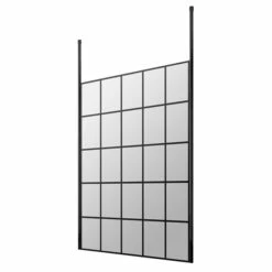 Vellamo City 8mm Easy Clean Matt Black Framed Freestanding Walk In Panel & Ceiling Posts 14 Vellamo City 8mm Easy Clean Matt Black Framed Freestanding Walk In Panel & Ceiling Posts -Drench Store harbour status matt black framed freestanding walk in panel ceiling posts 1400mm cutout