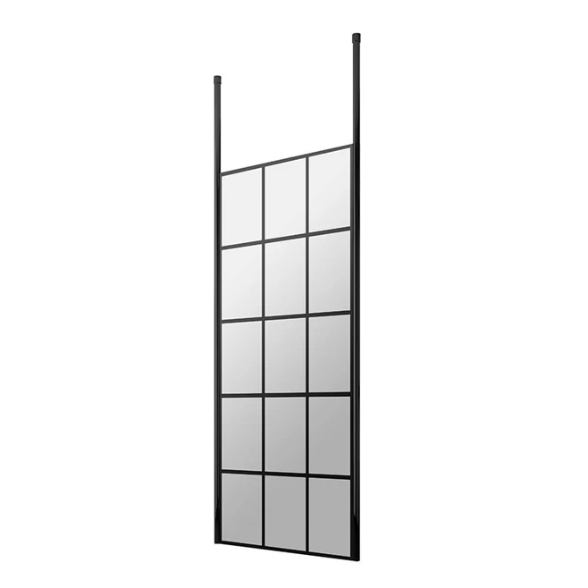 Vellamo City 8mm Easy Clean Matt Black Framed Freestanding Walk In Panel & Ceiling Posts 8 Vellamo City 8mm Easy Clean Matt Black Framed Freestanding Walk In Panel & Ceiling Posts - Image 6