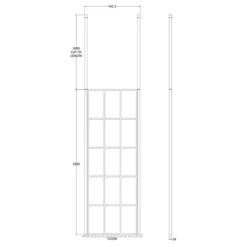 Vellamo City 8mm Easy Clean Matt Black Framed Freestanding Walk In Panel & Ceiling Posts 18 Vellamo City 8mm Easy Clean Matt Black Framed Freestanding Walk In Panel & Ceiling Posts -Drench Store harbour status matt black framed freestanding walk in panel ceiling posts 700mm technical drawing