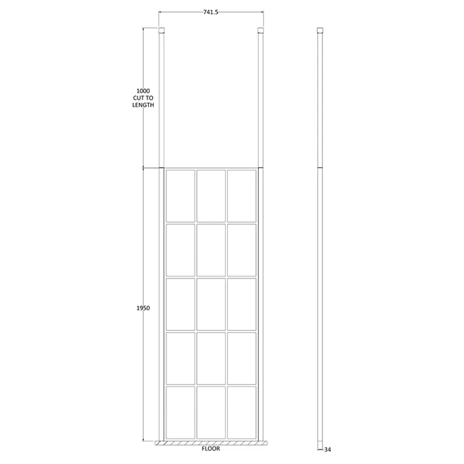Vellamo City 8mm Easy Clean Matt Black Framed Freestanding Walk In Panel & Ceiling Posts 9 Vellamo City 8mm Easy Clean Matt Black Framed Freestanding Walk In Panel & Ceiling Posts - Image 7