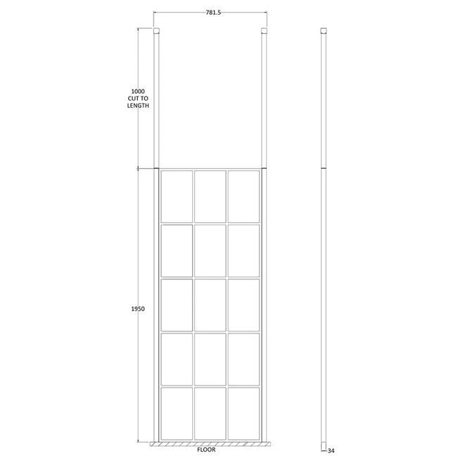 Vellamo City 8mm Easy Clean Matt Black Framed Freestanding Walk In Panel & Ceiling Posts 10 Vellamo City 8mm Easy Clean Matt Black Framed Freestanding Walk In Panel & Ceiling Posts - Image 8