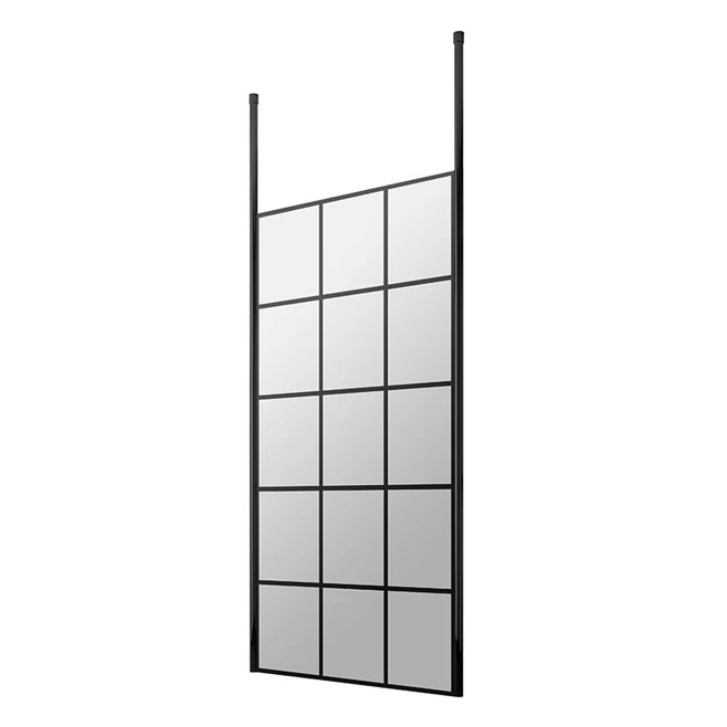 Vellamo City 8mm Easy Clean Matt Black Framed Freestanding Walk In Panel & Ceiling Posts 7 Vellamo City 8mm Easy Clean Matt Black Framed Freestanding Walk In Panel & Ceiling Posts - Image 5
