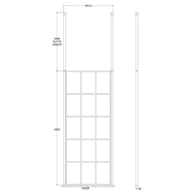 Vellamo City 8mm Easy Clean Matt Black Framed Freestanding Walk In Panel & Ceiling Posts 11 Vellamo City 8mm Easy Clean Matt Black Framed Freestanding Walk In Panel & Ceiling Posts - Image 9