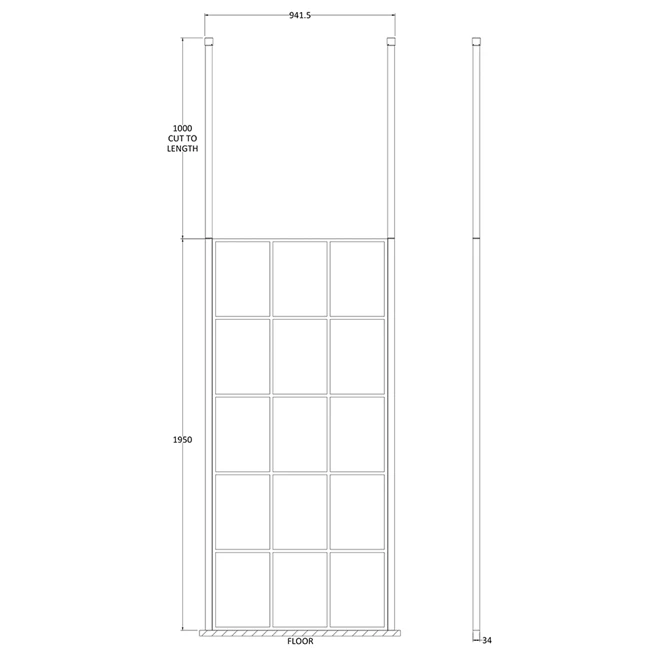 Vellamo City 8mm Easy Clean Matt Black Framed Freestanding Walk In Panel & Ceiling Posts 12 Vellamo City 8mm Easy Clean Matt Black Framed Freestanding Walk In Panel & Ceiling Posts - Image 10