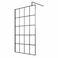 Vellamo City 8mm Framed Matt Black Easy Clean Walk In Panel & Optional Return Screen -Drench Store harbour status matt black framed wetroom screen 1000mm 1100mm 1200mm 1400mm cutout 1