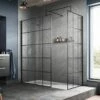 Vellamo City 8mm Easy Clean Matt Black Framed Walk In 2 Panel Pack -Drench Store harbour status matt black framed wetroom screen 2 panel lifestyle