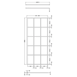Vellamo City 8mm Easy Clean Matt Black Framed Walk In 2 Panel Pack -Drench Store harbour status matt black framed wetroom screen 900mm technical drawing