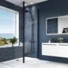 Harbour Status Matt Black Framed Easy Clean 8mm Walk In Shower Panel & Flipper Panel 1 Harbour Status Matt Black Framed Easy Clean 8mm Walk In Shower Panel & Flipper Panel -Drench Store harbour status matt black panel and flipper lifestyle