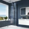 Harbour Status Matt Black Easy Clean 8mm Walk In Shower Panel -Drench Store harbour status matt black panel lifestyle