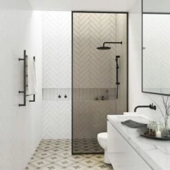 Harbour Status Matt Black Frame 10mm Easy Clean Bronze Glass Walk In Panel