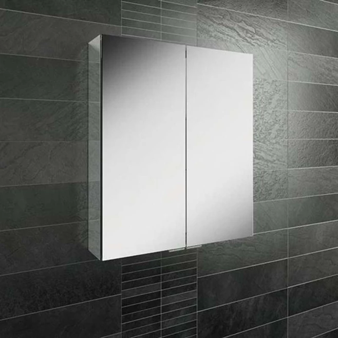 HiB Eris Double Door Mirrored Cabinet With Soft Close Doors - 600 X 700mm 3 HiB Eris Double Door Mirrored Cabinet With Soft Close Doors - 600 X 700mm