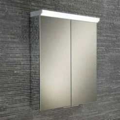 HiB Flare LED Illuminated Mirrored Cabinet With Shaver Socket - 600 X 700mm