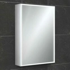HiB Qubic 50 LED Illuminated Mirror Cabinet With Shaver Socket - 500 X 700mm