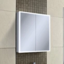 HiB Qubic LED Illuminated Mirror Cabinet With Shaver Socket - 600 X 700mm & 800 X 700mm