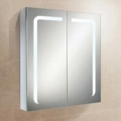 HiB Stratus LED Demisting Mirror Cabinet With Shaver Socket - 600 X 700mm