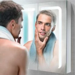 HiB Stratus LED Demisting Mirror Cabinet With Shaver Socket - 600 X 700mm -Drench Store hib stratus steamfree mirror cabinet shaver socket