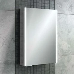 HiB Xenon 50 LED Illuminated Mirror Cabinet With Mirrored Sides - 505 X 700mm