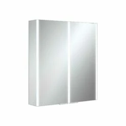 HiB Xenon 60 LED Illuminated Mirror Cabinet With Mirrored Sides - 605 X 700mm -Drench Store hib xenon 60 led mirror cutout