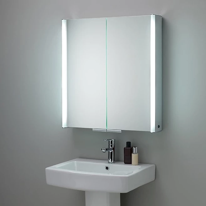 HiB Xenon 80 LED Illuminated Mirror Cabinet With Mirrored Sides - 820 X 700mm 3 HiB Xenon 80 LED Illuminated Mirror Cabinet With Mirrored Sides - 820 X 700mm