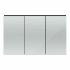 Hudson Reed 1350mm Mirror Cabinet - Gloss Grey