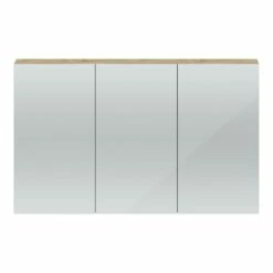 Hudson Reed 1350mm Mirror Cabinet - Natural Oak