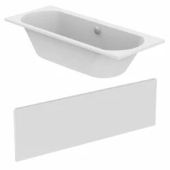 Ideal Standard Tesi Idealform Straight Double Ended Bath & Panel - 1700 X 700mm -Drench Store ideal standard tesi idealform straight double end water saving bath and panel 1700