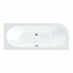 Drench J Shaped Double Ended Corner Bath & Front Panel - 1650 X 725mm