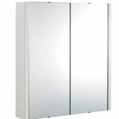 Vellamo Aspire 2 Door Gloss White Mirror Cabinet - 617mm X 650mm -Drench Store nvm113 furniture v1 co1 1