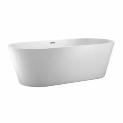 Sandra Freestanding White Acrylic Bath - 1485 X 790mm & 1675 X 780mm -Drench Store sandra oval freestanding bath