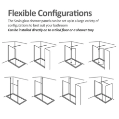 Harbour I8 8mm 2m Tall Easy Clean Wetroom 2 Panel Pack 13 Harbour I8 8mm 2m Tall Easy Clean Wetroom 2 Panel Pack -Drench Store savio shower glass panels config 2