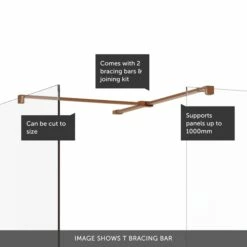 Crosswater Gallery 8 Walk In Shower Enclosure 8mm Panels With Multiple Configurations - Brushed Bronze 21 Crosswater Gallery 8 Walk In Shower Enclosure 8mm Panels With Multiple Configurations - Brushed Bronze -Drench Store t bracing bar bronze banner callouts