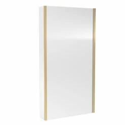 Vellamo Brushed Brass L-Shaped Bath Screen With Fixed Return - 1435 X 800mm -Drench Store vellamo brushed brass l shaped bath screen cutout