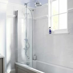 Vellamo Curved Corner Single Hinged Bath Screen 7 Vellamo Curved Corner Single Hinged Bath Screen -Drench Store vellamo curved single hinged bath screen