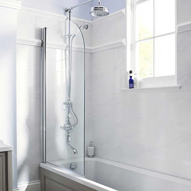 Vellamo Curved Corner Single Hinged Bath Screen 5 Vellamo Curved Corner Single Hinged Bath Screen - Image 3