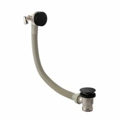 Vellamo Matt Black Overflow Bath Filler & Easy Clean Clicker Waste
