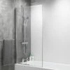 Vellamo Square Corner 6mm Glass Bath Screen -Drench Store vellamo square corner 6mm glass bath screen